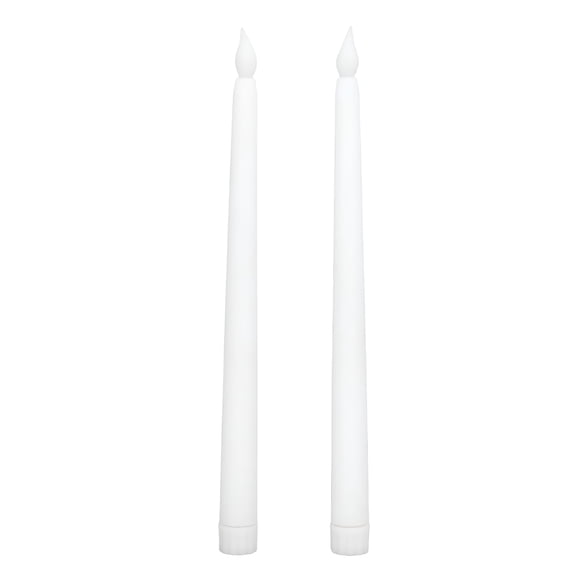 HIBIBUD 2pcs LED Taper Candles Battery Powered Flameless LED Candle Sticks for Festival Wedding Birthday Party