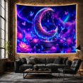 thumbnail image 6 of Floral Garden Ornate with Crescent Moon Composed Glowing, Mystical Fantasy for Space Lovers, Galaxy Room Decor, Mother'S Day Gift, Tapestry Wall Hanging for Bedroom and Dorm, 6 of 7
