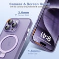 thumbnail image 5 of Designed for iPhone 11 Pro Case with Magnetic Invisible Ring Stand[Military Drop&Full Camera Lens Protection][Compatible with Mag-Safe]Shockproof Matte Translucent Slim Phone Case 5.8"Purple, 5 of 12