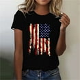 thumbnail image 2 of Brnmxoke July 4th Womens Patriotic Shirt,Teen Girls 4th of July Short Sleeve T-Shirt Trendy USA Print Loose Shirt Stars and Stripes Tees, 2 of 4