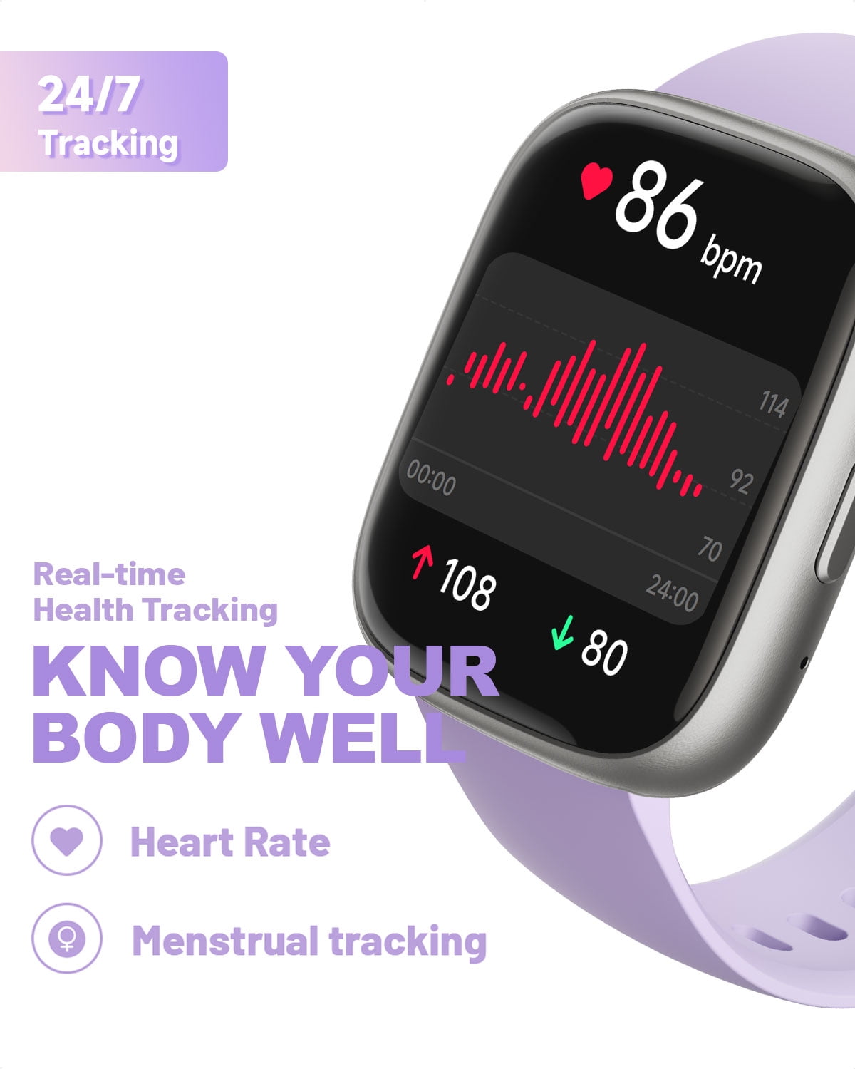 TOOBUR Smartwatch voor dames, geïntegreerde Alexa