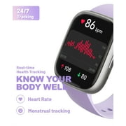 TOOBUR Smart Watch for Women, 1.83 Fitness Tracker Watch with Step Tracker/Pedometer/Sleep, IP68 Waterproof Smartwatch Calls Compatible iOS Android Lilac