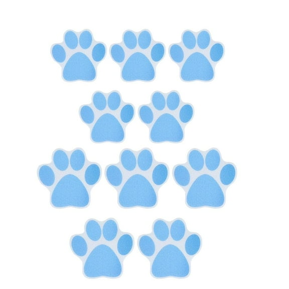 Non Slip Bathtub Stickers, 10PCS Paw Print Bathroom Tubs Showers Treads Adhesive Decals for Bath Tub Showers, Pools, Boats, Stairs Blue