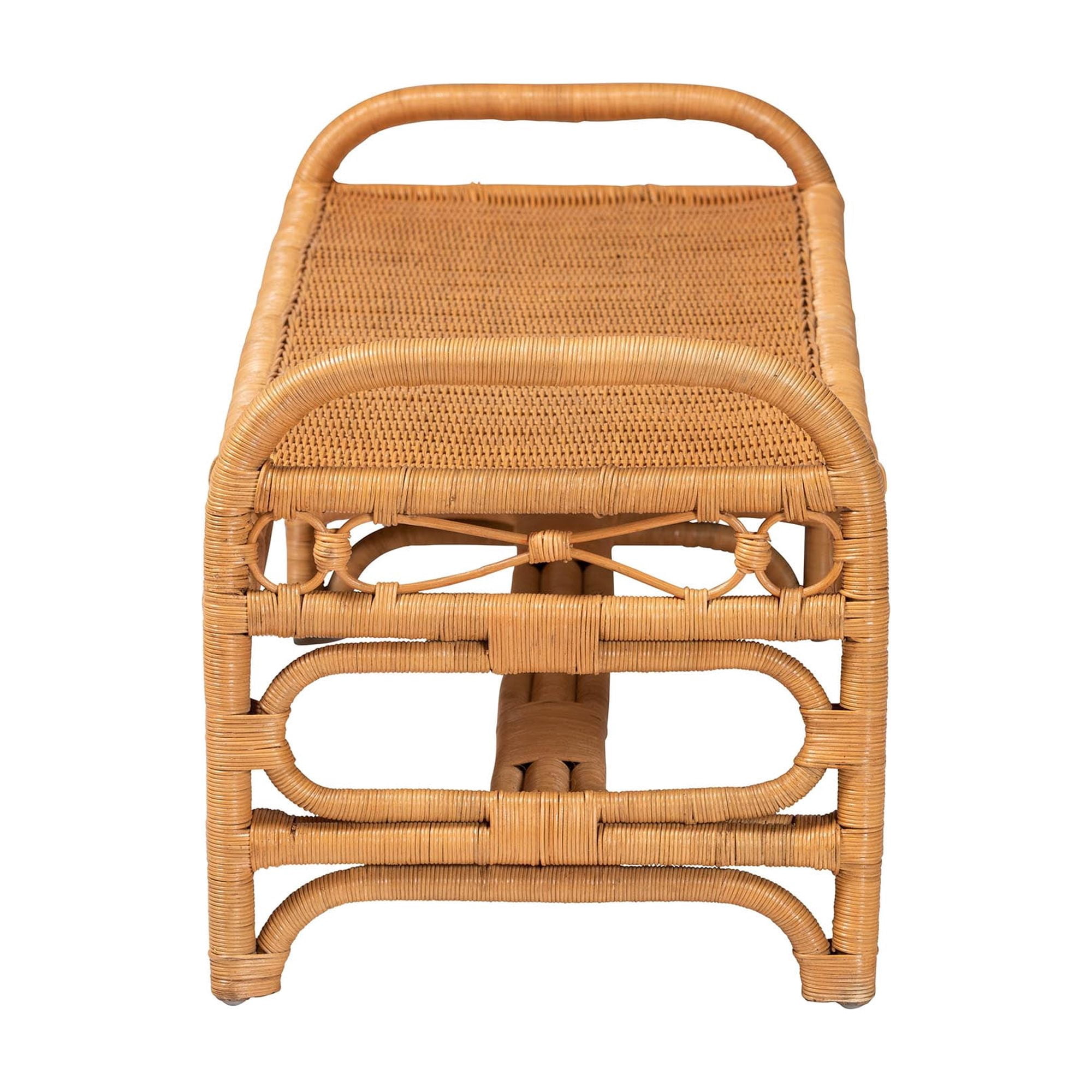 bali & pari Ayala Boho Accent Bench, Light Honey