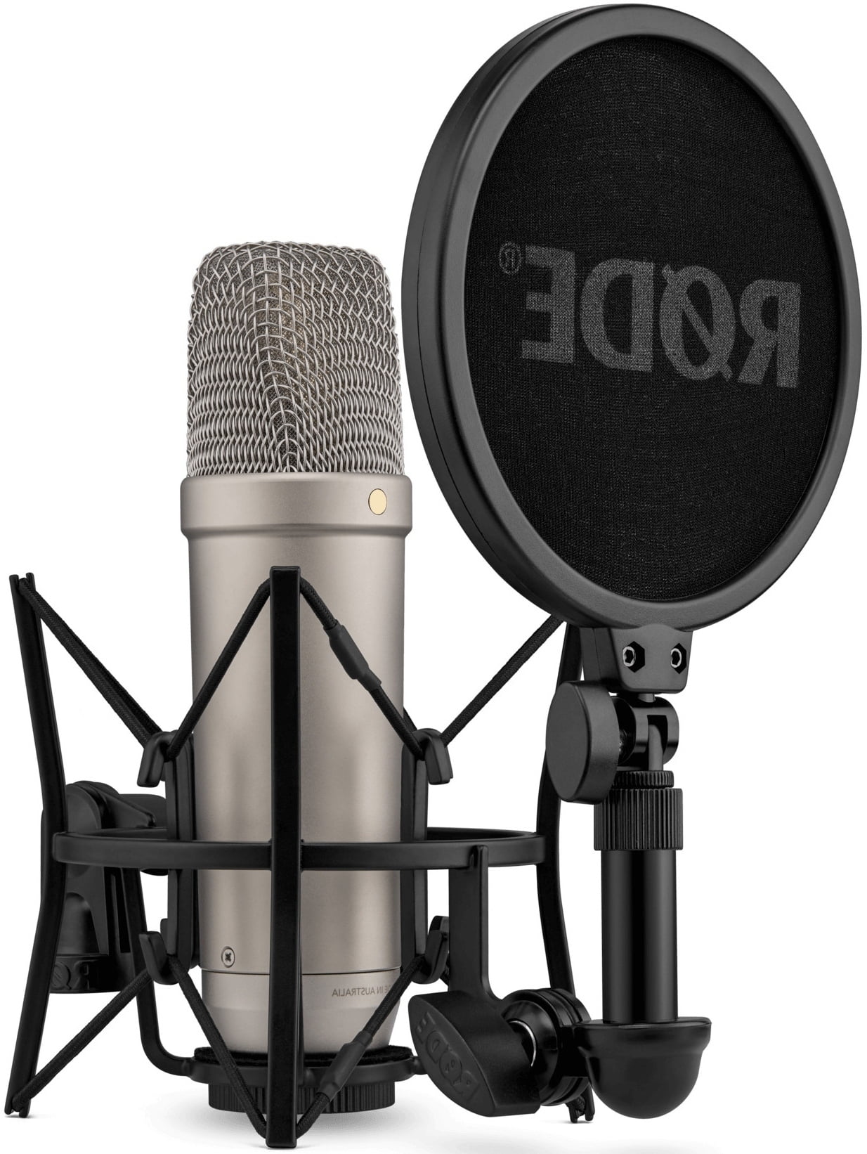 Rode NT1 5th Generation Condenser Microphone, SM6 ShockMount, Pop Filter, Silver