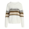 thumbnail image 5 of 99 Jane Street Women's and Women's Plus Fair Isle Pullover Sweater, Midweight, Sizes XS-4X, 5 of 5
