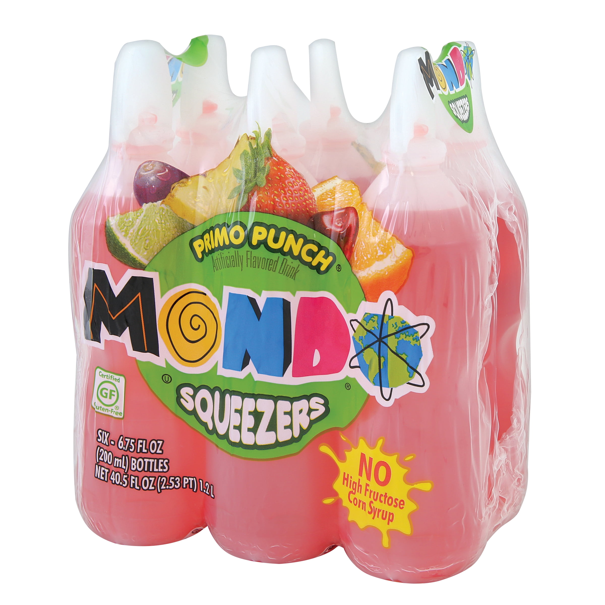 MONDO Fruit Squeezers, Primo Punch, 6.75 Fl Oz, 6 Count