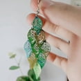 thumbnail image 4 of Dangle Earrings for Women Ladies, Prom Handmade Boho Super Lightweight Chandelier Leaf Shape Long Dangle Drop Earring Gold Silver Plated, Pairs, 4 of 8