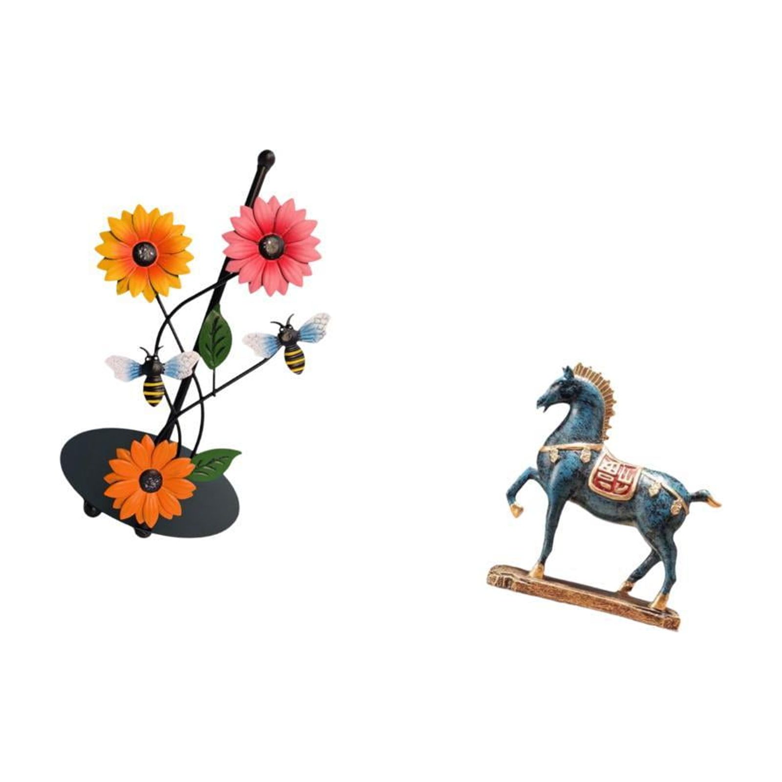 Fiocias Horse Paper Towel Holder Dispenser Non Slip Vertical Tissue Rack Figurine Desktop Ornament Fengshui Decor Standing Sculpture for Home Desk Living Room