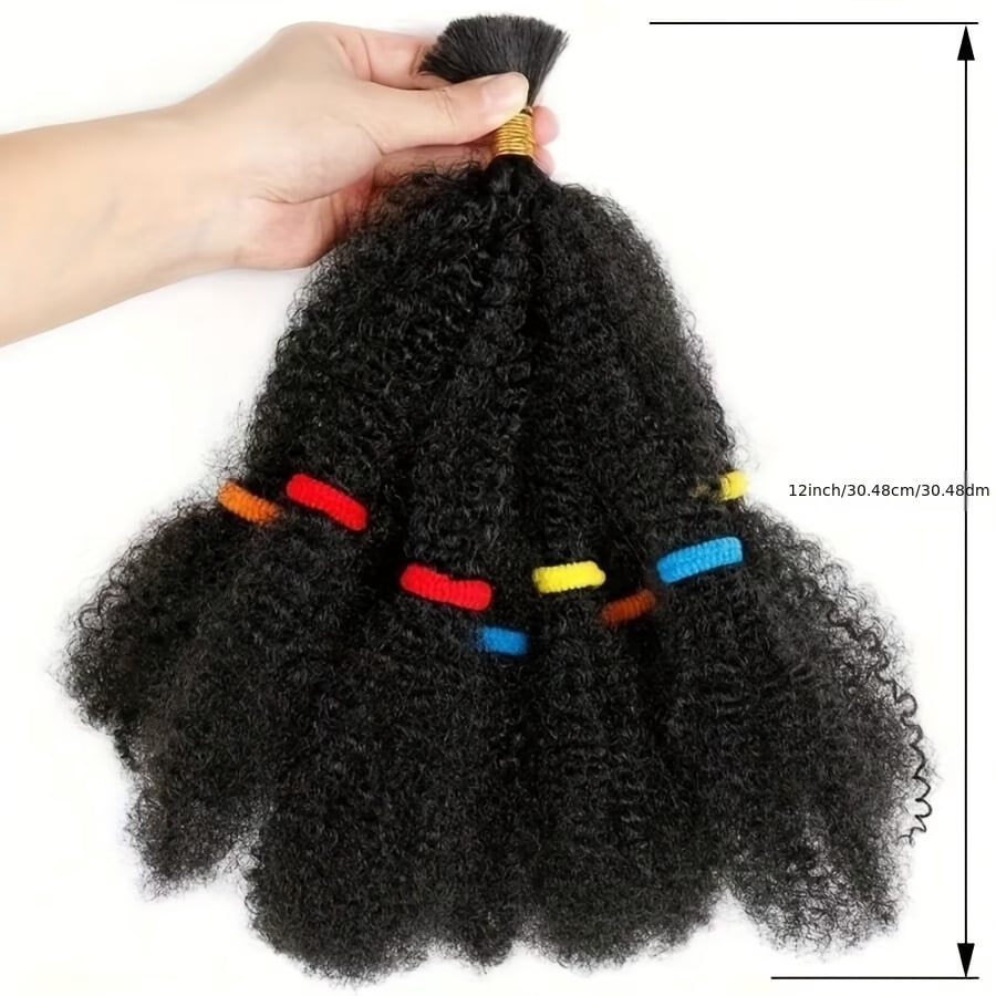 12 Inches 10 Strands/Pack Short African Curly Braided Marley Braids Twist Braids African Curly Hair Pre-Stretched Twisted Synthetic Women's Hair Extensions Black