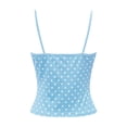 thumbnail image 6 of COMVALUE Polka Dots Tank Top for Women Teens Girls Cute Summer Tops | Y2K Lace Trim V Neck Camisole Slim Fit Going Out Tops Streetwear Light Blue M, 6 of 6