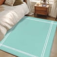 thumbnail image 4 of Pure Light Cyan Runner Rug 2.7x5 FT, Non Slip Entryway Carpet, Simple Solid Color Washable Soft Floor Carpet Entrance Mat Non-Shedding Throw Rug for Hallway Laundry Room Bedside, 4 of 9