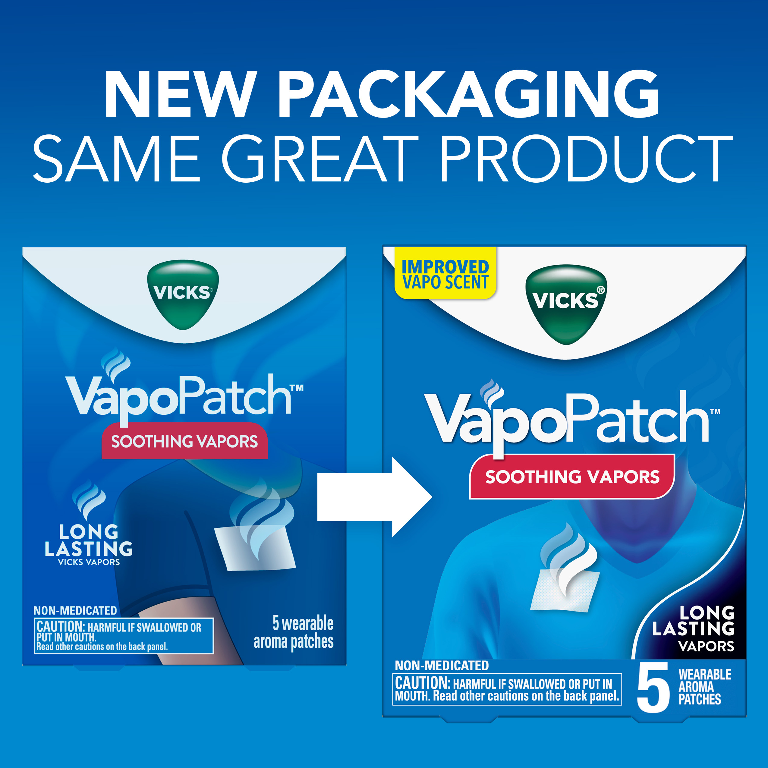 Vicks VapoPatch, Non-Medicated Wearable Arome Patch, Long Lasting Soothing Vicks Vapors, 5 Ct - image 2 of 11