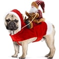 thumbnail image 1 of Disfraz de Navidad para cachorros, para correr de Papá Noel, disfraz de montar a caballo de Papá Noel, disfraz de Navidad para perros pequeños a grandes, talla S, 1 of 1