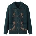 thumbnail image 2 of Ropa de señora mayor, ropa de invierno con solapa, ropa de señora mayor, suéter de abuela, abrigo de mamá, cárdigan de punto de primavera y otoño para suegra, 2 of 4
