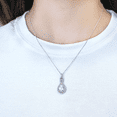 thumbnail image 4 of Gyugmhao Infinity Teardrop Pendant Necklace for Women 925 Sterling Silver Birthstone April Diamond Jewelry Birthday Gift for Women, 4 of 8