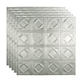 thumbnail image 1 of FASÄDE Traditional 4 Decorative Vinyl 2ft x 2ft Lay in Ceiling Panel in Brushed Aluminum(5 Pack), 1 of 5