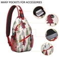 thumbnail image 2 of Sling Backpack,Multicolor Christmas Tree Pattern Sling Bag with Water Bottle Holder,Waterproof Sling Bag for Men/Women with Headphone Jack for Hiking,Travel, 2 of 6