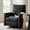 black, variant on Traditional 360°Swivel Recliner Chair, Faux Leather Manual Push Back Recliner with Gliding Base, Nailhead Trim Accent, Upholstered Rocking Recliner for Living Room & Nursery, Camel