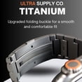 thumbnail image 3 of 49mm Titanium Band for Apple Watch Ultra 2 & 1 - Upgraded Folding Buckle, Durable Link, iWatch Strap, DLC Coating, Waterproof, One Size Fits All Bracelet in Titanium by Ultra Supply Co., 3 of 6