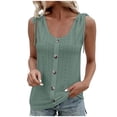 thumbnail image 2 of Zunfeo Eyelet Tank Top for Women Casual Beach Summer Tops Cozy Sleeveless Boho Camisole New Arrivals Green, 2 of 7