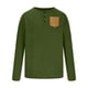 thumbnail image 3 of pstuiky hombres de manga larga, Suéter de cuello redondo con botones y bolsillos para hombre, camiseta de manga larga con cuello redondo camisetas de hombre xxxl, 3 of 5