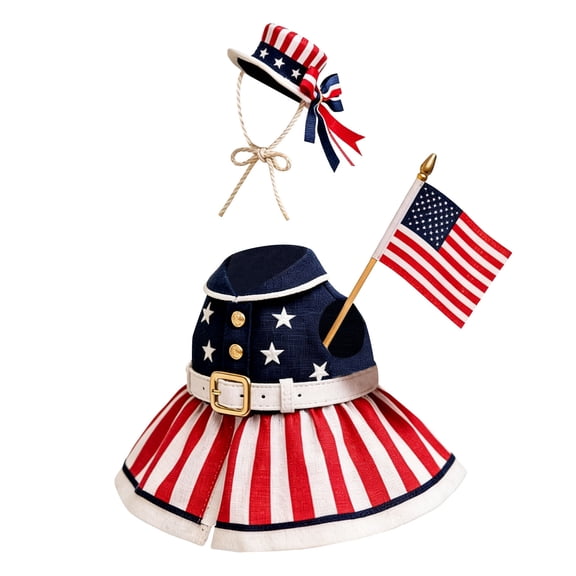 JHyouerji 4th of July Patriotic Goose Outfit Set,23 Inch Porch Goose Costume for Independence Day Decor