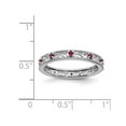 thumbnail image 2 of 1/5 Carat (ctw) Lab Created Ruby Band Stackable Ring in Sterling Silver, 2 of 5
