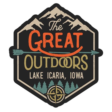 Lake Fisher Iowa The Great Outdoors Design 4-Inch Vinyl Decal Sticker