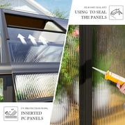 Jocisland 14x9.5x9 FT Polycarbonate Greenhouse Double Swing Doors 2 Vents 6FT Added Wall Height, Walk-in Large Winter Greenhouse Sunroom Aluminum Greenhouse for Outdoors, Black