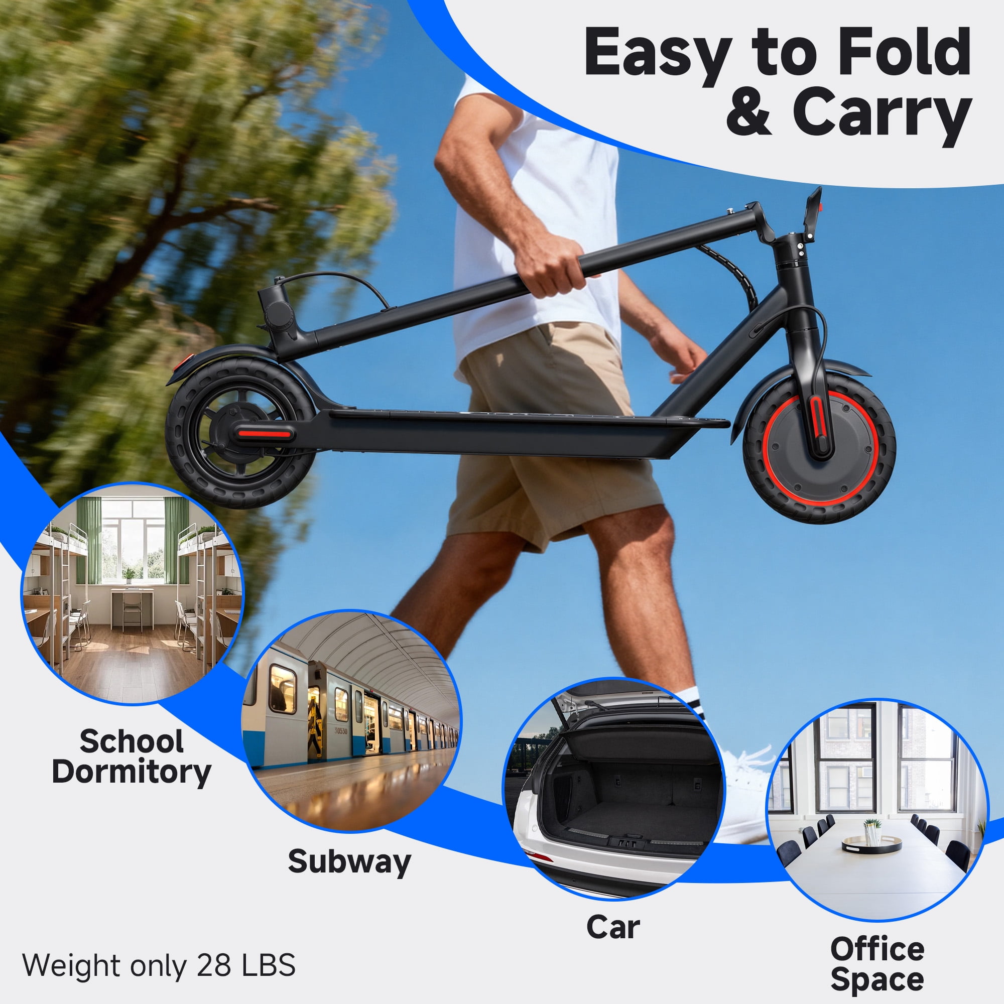 PRINTE N6 Electric Scooter 350W with LCD Display Waterproof APP 19MPH for Adult and Teen UL2272