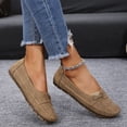 thumbnail image 5 of Rokment Loafers for Women 2026 Spring Fall Stylish Casual Suede Slip on Busiess Work Flat Shoes Comfortable Soft Driving Moccasins Dress Footwear Khaki Size 7, 5 of 8