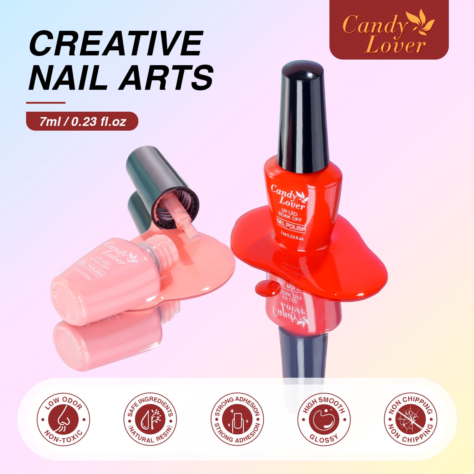 Candy Lover Gel Nail Polish Kit, 12 Colors Classic Rainbow Nail Gel Kit with Greeting Card & 72W UV Nail Lamp, Salon Quality Long-lasting Gel Polish Set, Gift for Girl Women DIY Manicure