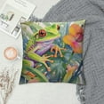 thumbnail image 2 of Creowell Funny Animal Frog Home Decorative Throw Pillow Cover Watercolor Tree Frog in Tropical Jungle Cushion Case Decoration Outside Pillowcase Sofa Couch Decor, 2 of 5