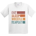 thumbnail image 3 of Inktastic Eat Sleep Wrestle Repeat Youth T-Shirt, 3 of 5