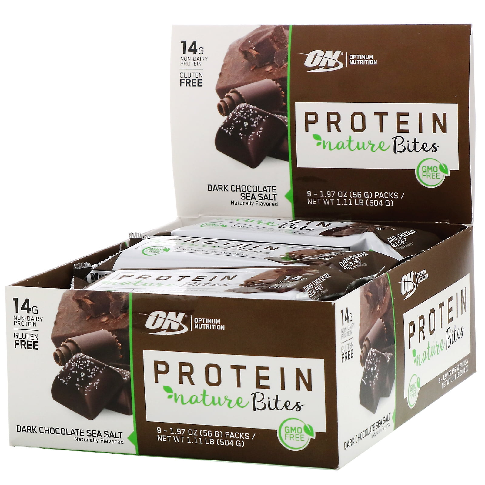 Optimum Nutrition Protein Nature Bites, Chocolate Sea Salt, 9 Packs, g) Each - Walmart.com