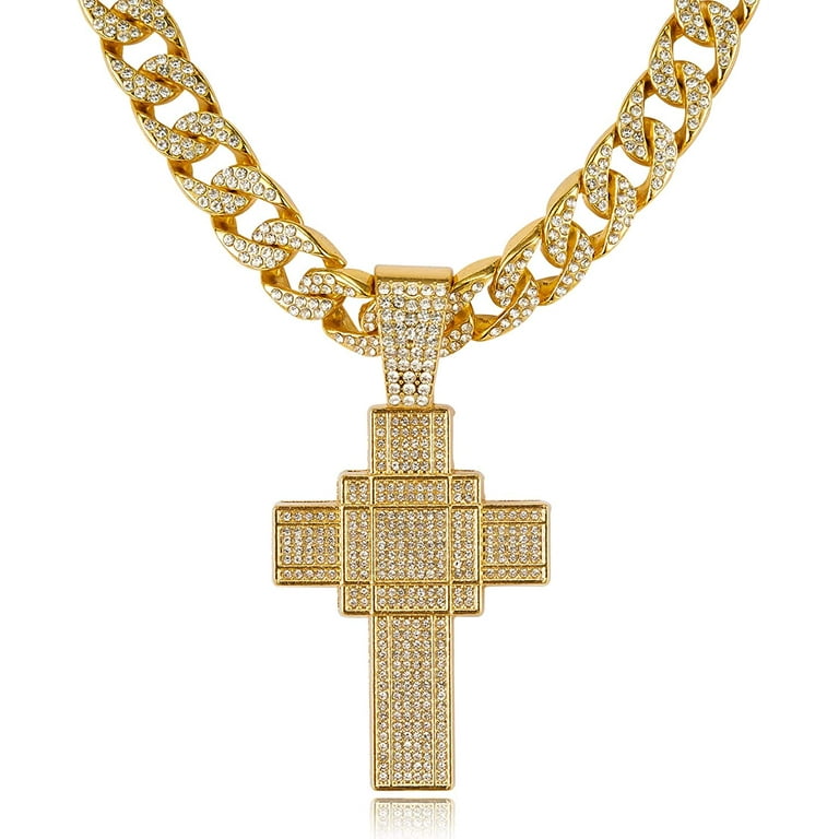Miami Mens Cuban Link Chain Silver Gold Plated Bling Cuban