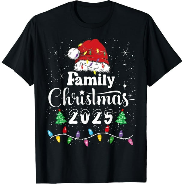 Camiseta familiar de Navidad 2025 a juego para hombres y mujeres