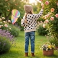 thumbnail image 3 of Girls Polka Dot Turtleneck Sweater Long Sleeve Pullover Tops Loose Fit Kids Casual Fall Winter Daily Knit Outfits, 3 of 7