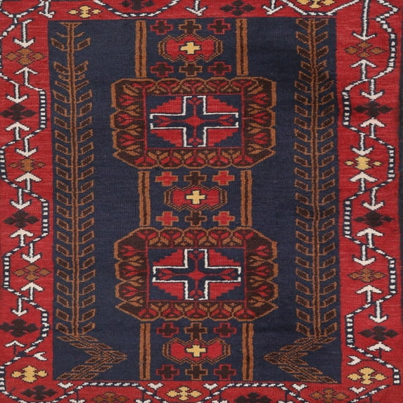 Ahgly Company Machine Washable Indoor Square Traditional Tomato Red Area Rugs, 8' Square
