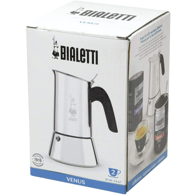 Bialetti Venus 2 Cup Stainless Steel Stovetop Espresso Maker