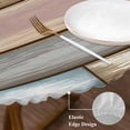 thumbnail image 3 of Brown Pink Vintage Round Tablecloth, Fitted Table Cover with Elastic for 45"-54" Round Tables, Retro Farmhouse Elegant Pastoral Table Cloth Outdoor Indoor Dinning Party Waterproof Tablecloths, 3 of 7
