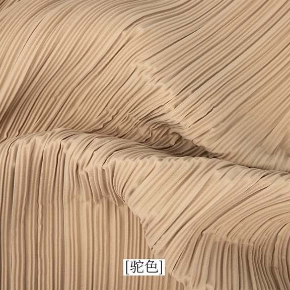 XmhyTop-A Pleated Fabric Textured Decorative Stretch Pleated Design Cloth for Wedding Background DIY Projects Home Decor Photo Backdrop,1 Yard,Khaki