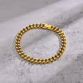 thumbnail image 2 of 14K Yellow Gold Cuban Chain Bracelets for Men,Miami Curb Link Chain Wristband,Classic Punk Jewelry, 2 of 6