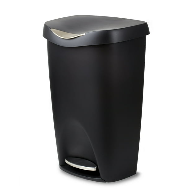 Umbra Brim 13 Gallon (50L) Kitchen Trash Can with Lid, Black Walmart