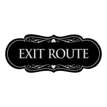 Signs ByLITA Designer Exit Route Sign (Black / Silver) - Large