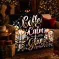 thumbnail image 3 of Glamorous Coffee Floral Accents, Playful Food Art Scene, Warm Flannel Blanket for Living Room and Reading Nook, Art Lovers Appreciation Gift, Playful Home Decor, 3 of 9