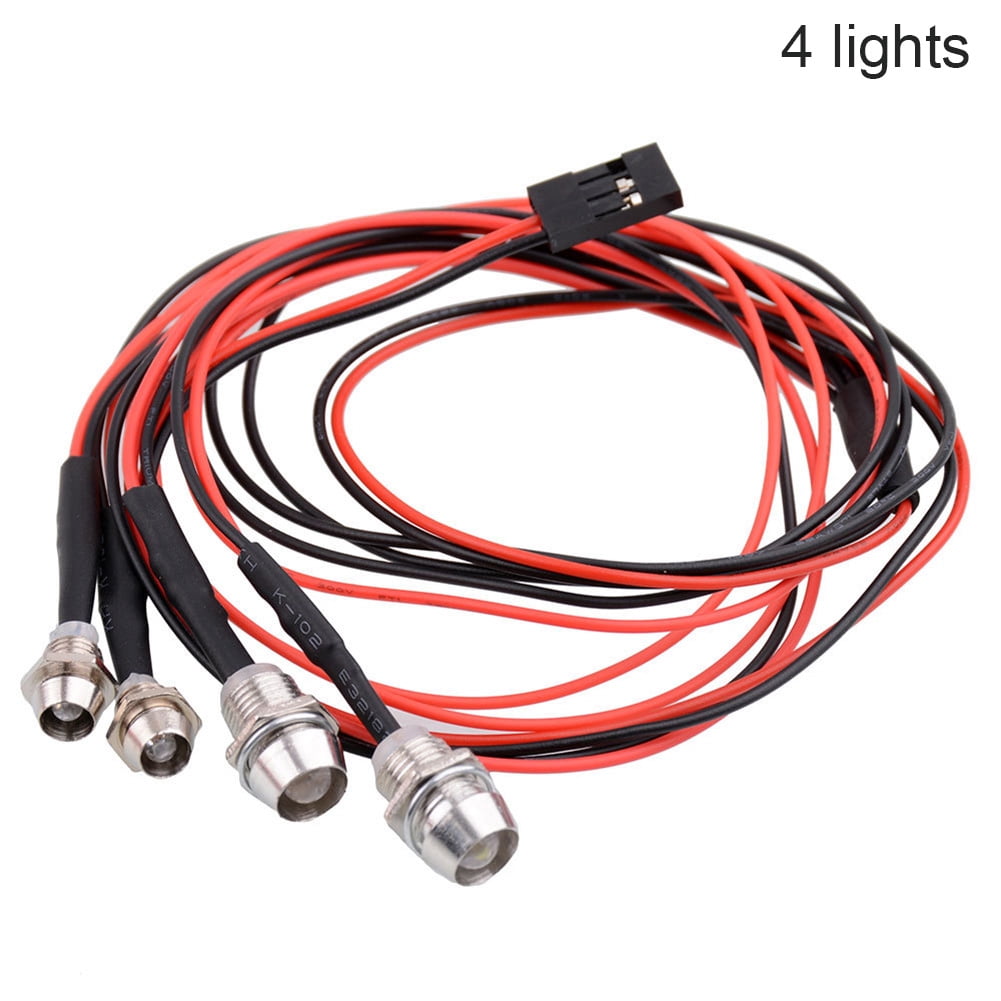 4pcs LED Light 1:10 RC On-Road Car LED Night 8mm White And 5mm Red Headlamps