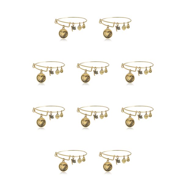 Qarigey con colgante de aleación Retro, fiesta de disfraces de cumpleaños, brazalete para mujer, suministros de joyería de oficina para hija, Tipo 3 10piezas Qarigey CBP213112