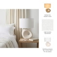 thumbnail image 5 of Sculptural Ceramic Table Lamp with Shade for Home Decor - Decorative Accent for Bedroom and Living Room Display - Contemporary Bedside Lamp for Nightstand and Desk Styling - 26", Ivory & Tan, 5 of 12